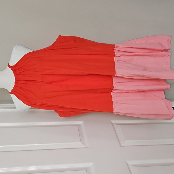 Never Fully Dressed Curve Red and Pink Trapeze Mini Dress - Picture 3 of 10